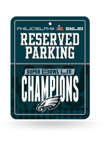 Philadelphia Eagles 2024 Super Bowl Champions Metal Parking Sign - Midnight Green