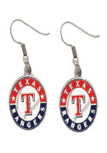 Texas Rangers Silver Logo Dangle Womens Earrings