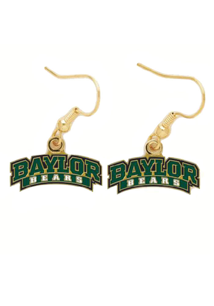 Baylor Bears Gold Logo Dangle Womens Earrings