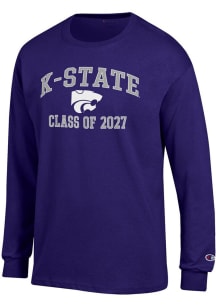 Mens K-State Wildcats Purple Champion Font Class of 2027 Jersey Tee