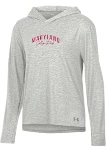 Under Armour Maryland Terrapins Womens Grey Breezy Hooded Sweatshirt