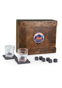 New York Mets Whiskey Box Gift Drink Set