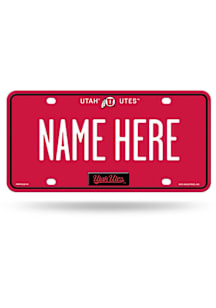 Utah Utes Red Personalized Car Accessory License Plate