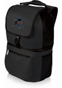 Picnic Time Miami Marlins Black Zuma Two Tiered Insulated Backpack
