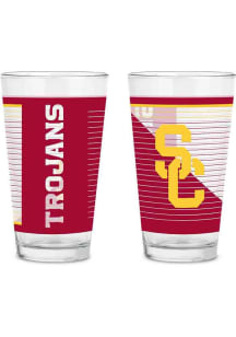 Red USC Trojans 2 Pack Pint Glass Drink Set