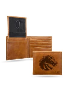 Boise State Broncos Personalized Laser Engraved Mens Bifold Wallet
