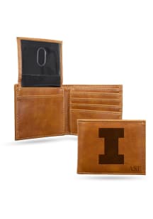 Illinois Fighting Illini Personalized Laser Engraved Mens Bifold Wallet