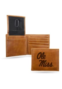 Ole Miss Rebels Personalized Laser Engraved Mens Bifold Wallet