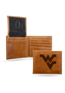 West Virginia Mountaineers Personalized Laser Engraved Mens Bifold Wallet