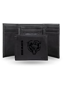 Chicago Bears Personalized Laser Engraved Mens Trifold Wallet