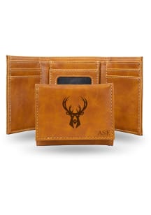 Milwaukee Bucks Personalized Laser Engraved Mens Trifold Wallet