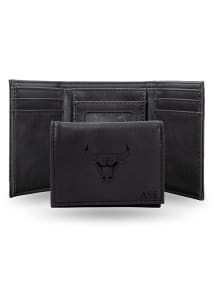 Chicago Bulls Personalized Laser Engraved Mens Trifold Wallet