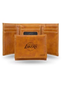 Los Angeles Lakers Personalized Laser Engraved Mens Trifold Wallet