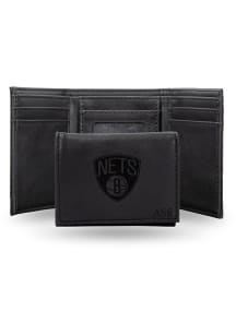 Brooklyn Nets Personalized Laser Engraved Mens Trifold Wallet
