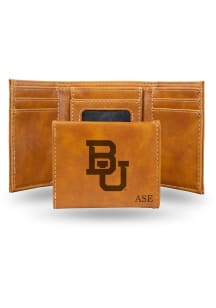 Baylor Bears Personalized Laser Engraved Mens Trifold Wallet