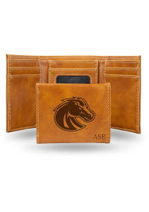 Boise State Broncos Personalized Laser Engraved Mens Trifold Wallet