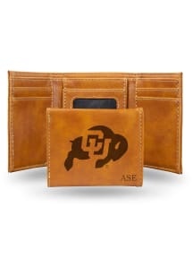 Colorado Buffaloes Personalized Laser Engraved Mens Trifold Wallet