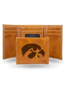 Iowa Hawkeyes Personalized Laser Engraved Mens Trifold Wallet