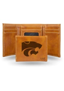 K-State Wildcats Personalized Laser Engraved Mens Trifold Wallet