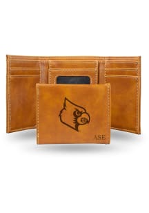 Louisville Cardinals Personalized Laser Engraved Mens Trifold Wallet