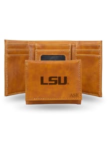 LSU Tigers Personalized Laser Engraved Mens Trifold Wallet