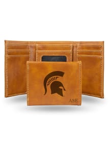 Michigan State Spartans Personalized Laser Engraved Mens Trifold Wallet