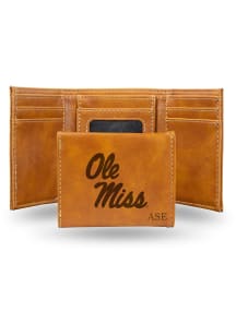 Ole Miss Rebels Personalized Laser Engraved Mens Trifold Wallet