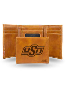 Oklahoma State Cowboys Personalized Laser Engraved Mens Trifold Wallet