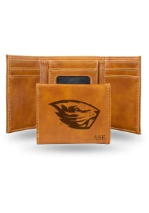 Oregon State Beavers Personalized Laser Engraved Mens Trifold Wallet