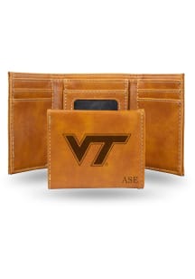 Virginia Tech Hokies Personalized Laser Engraved Mens Trifold Wallet
