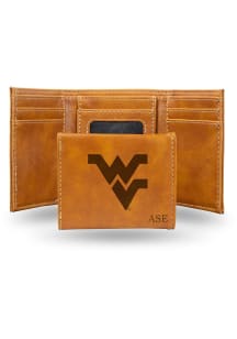 West Virginia Mountaineers Personalized Laser Engraved Mens Trifold Wallet