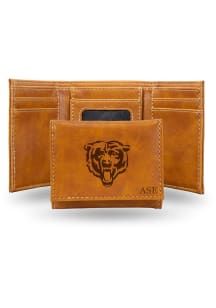 Chicago Bears Personalized Laser Engraved Mens Trifold Wallet