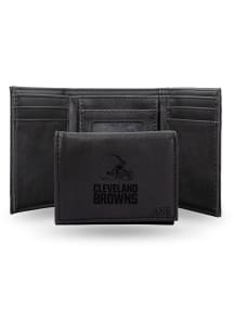 Cleveland Browns Personalized Laser Engraved Mens Trifold Wallet