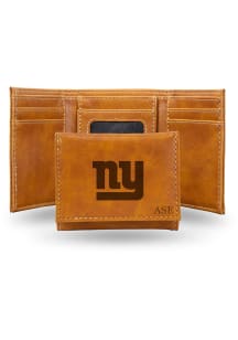 New York Giants Personalized Laser Engraved Mens Trifold Wallet