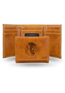 Chicago Blackhawks Personalized Laser Engraved Mens Trifold Wallet