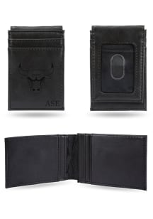 Chicago Bulls Personalized Laser Engraved Front Pocket Mens Bifold Wallet