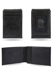 Denver Broncos Personalized Laser Engraved Front Pocket Mens Bifold Wallet