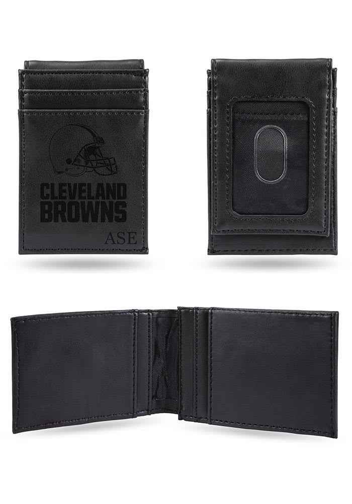 Sparo Black Cleveland Browns Personalized Front Pocket Wallet