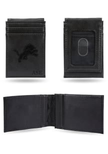 Detroit Lions Personalized Laser Engraved Front Pocket Mens Bifold Wallet
