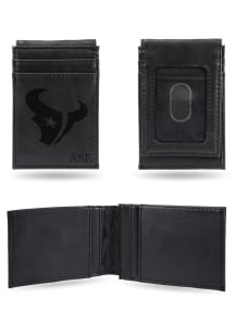 Houston Texans Personalized Laser Engraved Front Pocket Mens Bifold Wallet