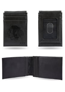 Chicago Blackhawks Personalized Laser Engraved Front Pocket Mens Bifold Wallet