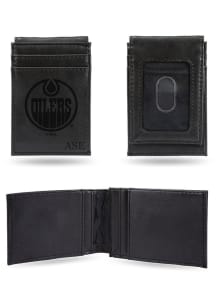 Edmonton Oilers Personalized Laser Engraved Front Pocket Mens Bifold Wallet