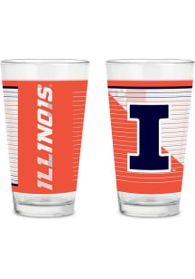 Orange Illinois Fighting Illini 2 Pack Pint Glass Drink Set