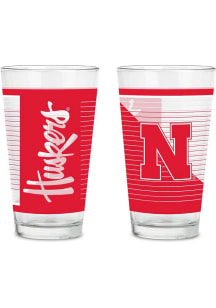 Red Nebraska Cornhuskers 2 Pack Pint Glass Drink Set