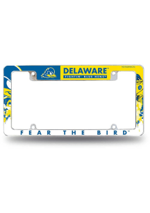 Delaware Fightin' Blue Hens All Over Chrome License Frame
