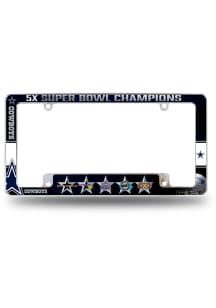 Dallas Cowboys 5X Super Bowl Champs All Over Chrome License Frame