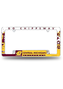 Central Michigan Chippewas All Over Chrome License Plate Frame - Silver