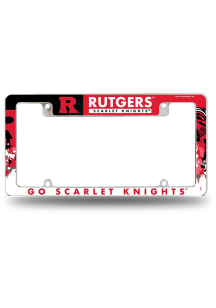 Silver Rutgers Scarlet Knights All Over Chrome License Frame