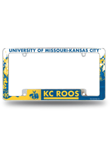 UMKC Roos All Over Chrome License Plate Frame - Silver