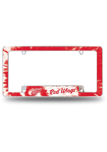 Detroit Red Wings All Over Chrome Tie Dye License Frame